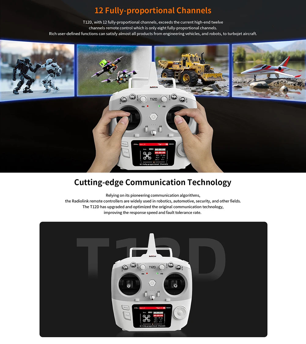 12CH RC Transmitter with 4000m Range and Receiver