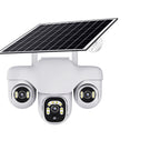 Outdoor 15MP 4G Solar Security Camera Triple Lens, 360° PTZ, Waterproof, Remote Viewing