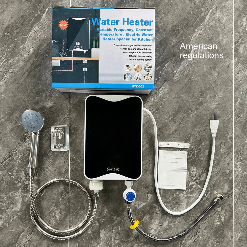 Compact Wall-Mounted Tankless Electric Water Heater for Kitchen & Bathroom