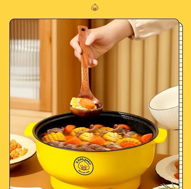 24cm Mini Multifunctional Electric Cooker for Dorm or Home – Fry, Boil, Steam