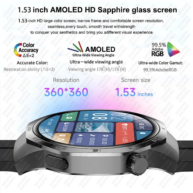 .53" AMOLED GPS Smartwatch with NFC and Bluetooth Call