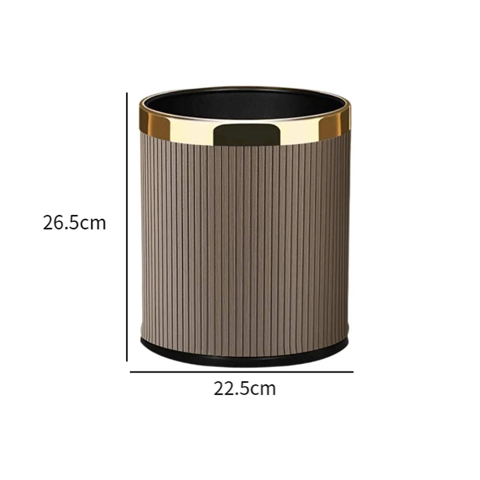 Modern Metal Trash Can – Lightweight, Open Top Waste Bin for Home & Office Gray