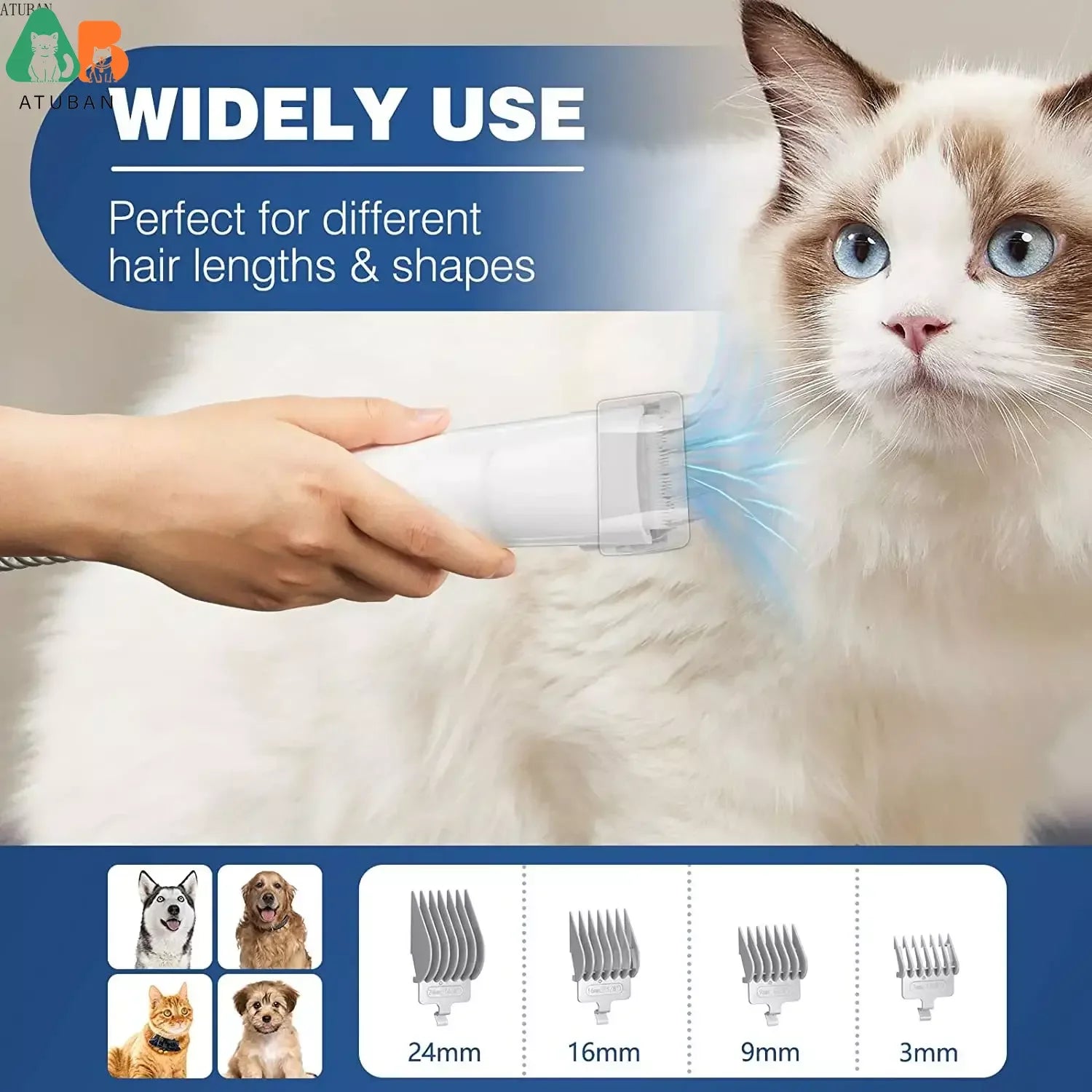 2.3L Pet Hair Vacuum Cleaner with Grooming Tools