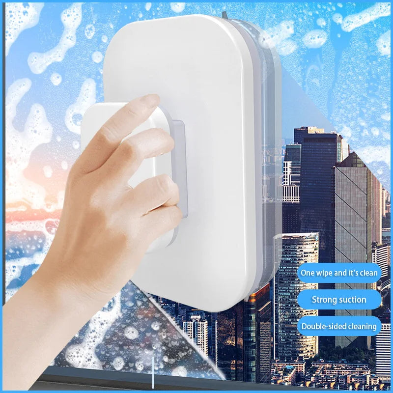 Double-Sided Magnetic Window Cleaner with Safety Rope