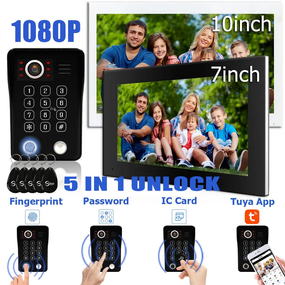 1080P Video Doorphone with Fingerprint & App Unlock