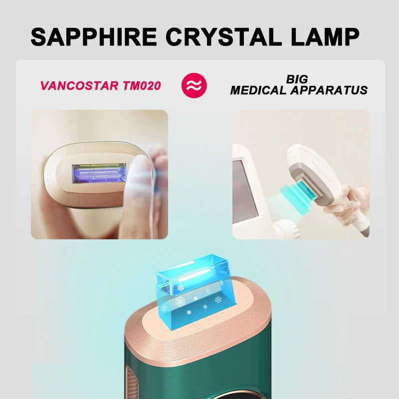 IPL Hair Removal Device Green with Sapphire Cooling Tech