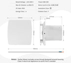 WiFi Smart Bathroom Exhaust Fan with Motion & Humidity Sensor – Quiet Operation, 100mm (220–240V)