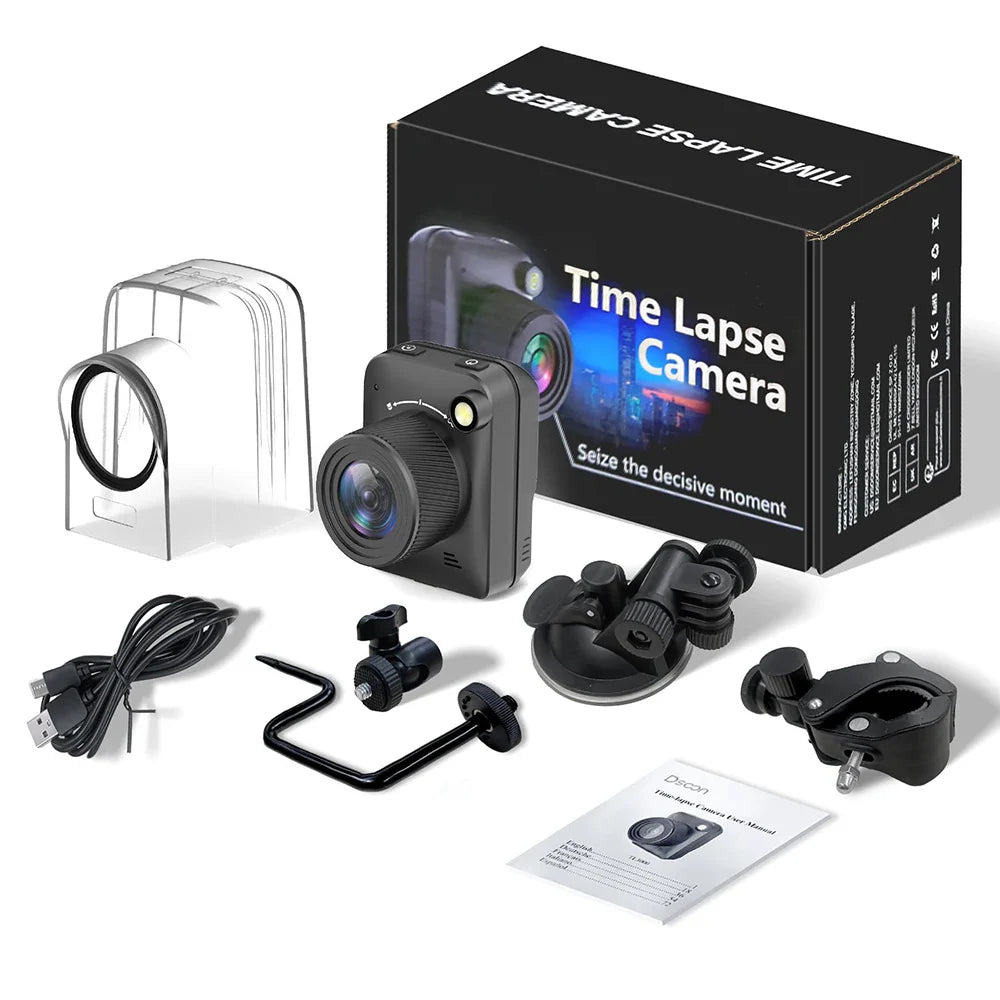 Outdoor 4K Timelapse Camera 32MP Waterproof 90° Rotating Display