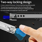 10" Industrial Drawer Runners with Lock, 120kg Capacity, Full Extension