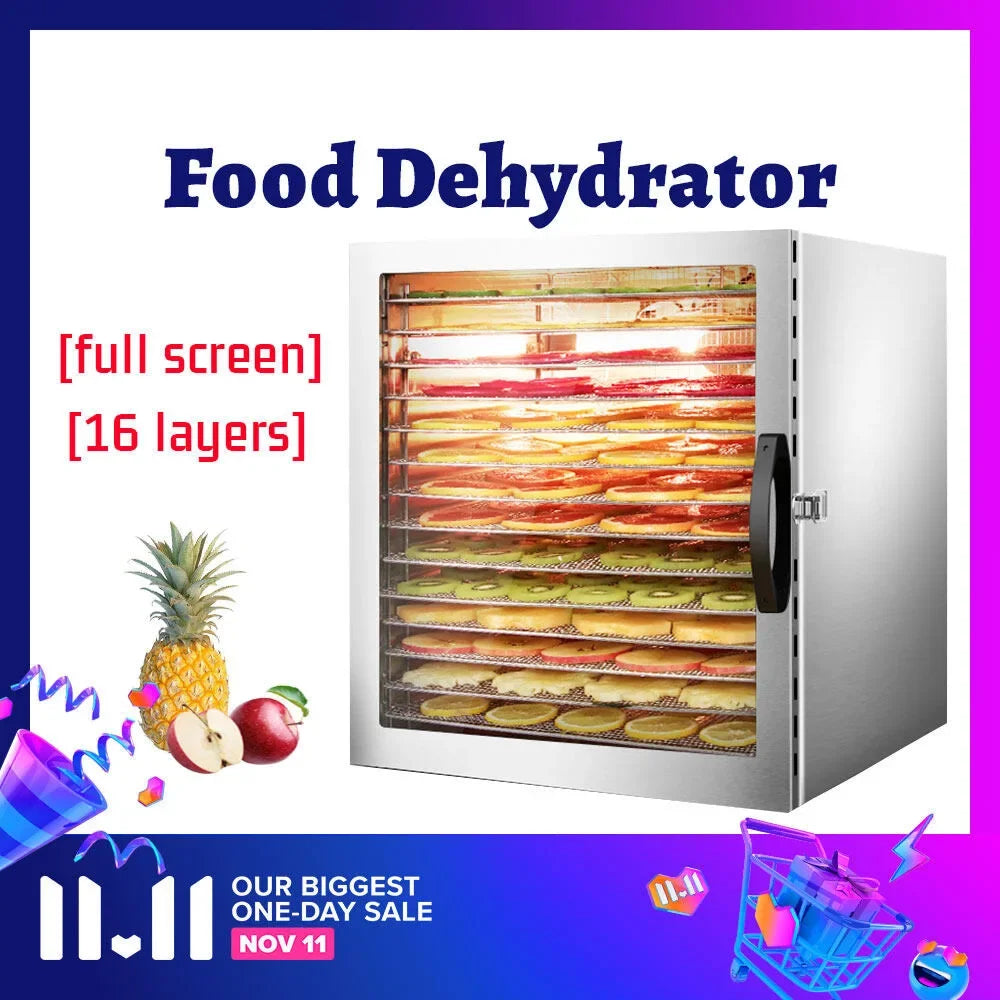 Home Food Dehydrator 16 Layers, Dried Fruit Maker & Meat Dryer Appliance