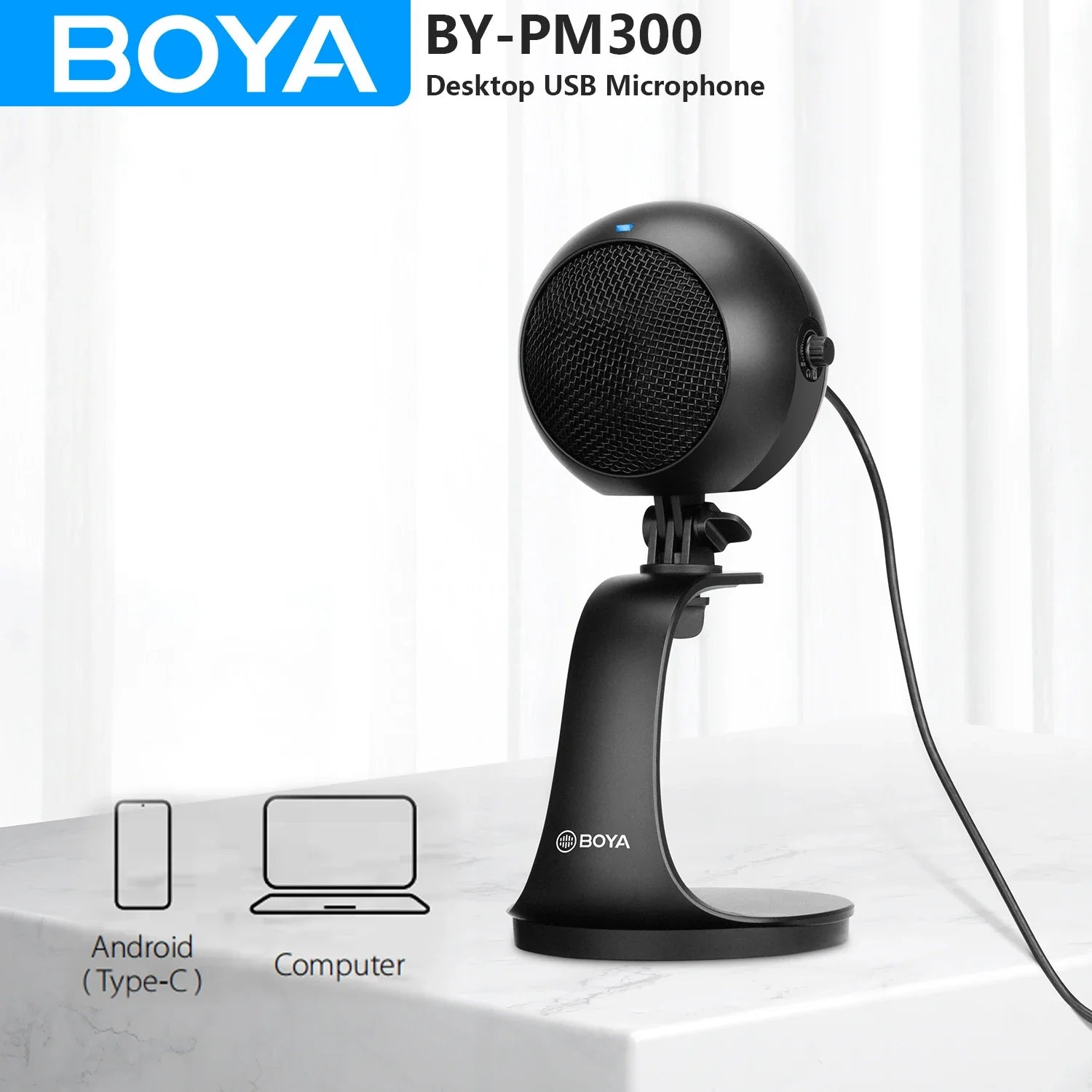 Desktop USB Condenser Microphone with Cardioid Pattern