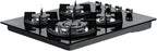 60cm 4-Burner Gas Cooktop with Wok Burner & Knob Controls for Home Kitchen