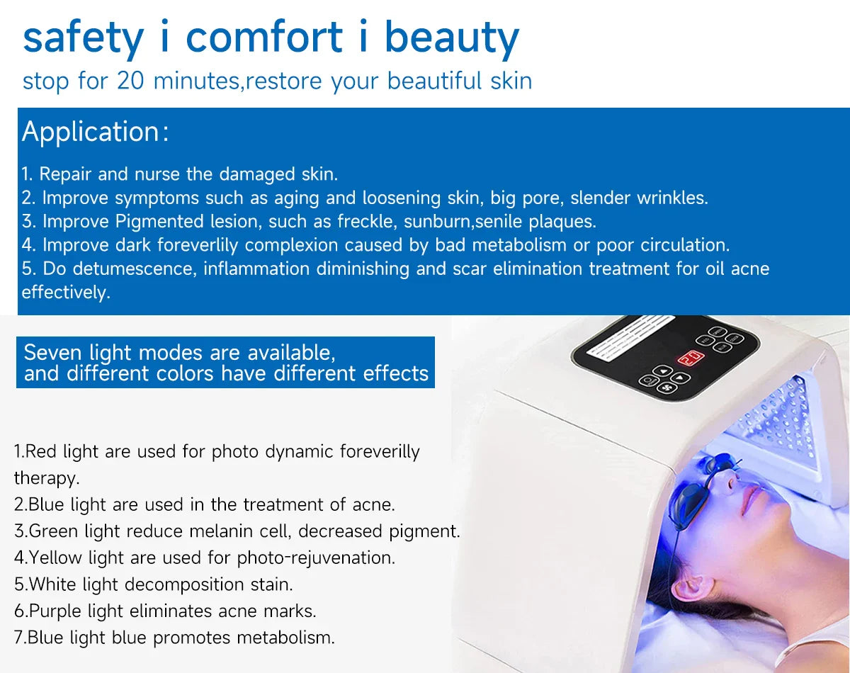 LED Light Therapy Facial Mask – Anti-Aging AU Plug