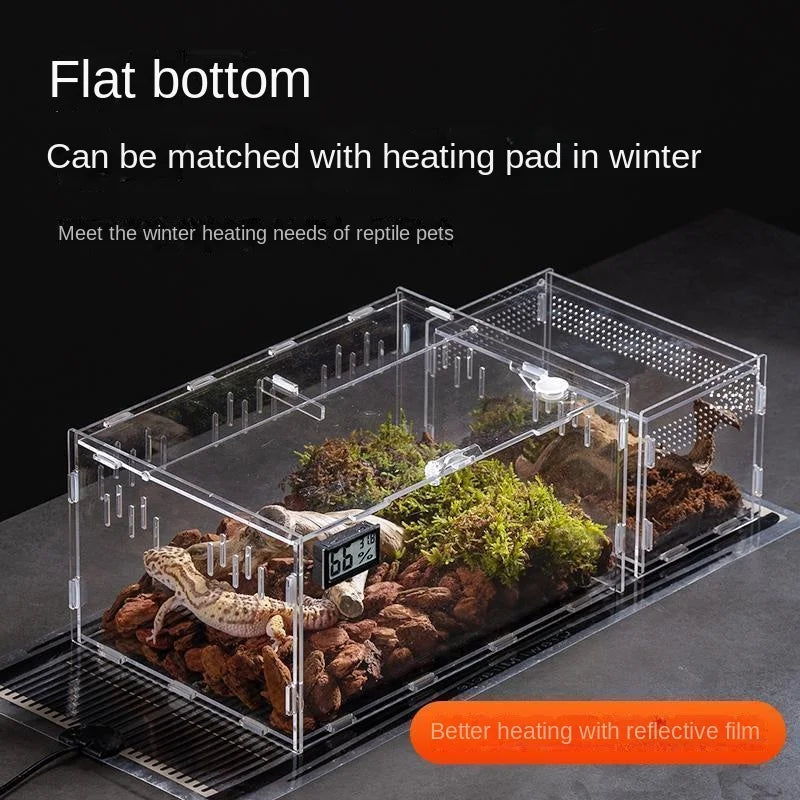 12x12x20cm Acrylic Terrarium Cage for Reptiles & Insects