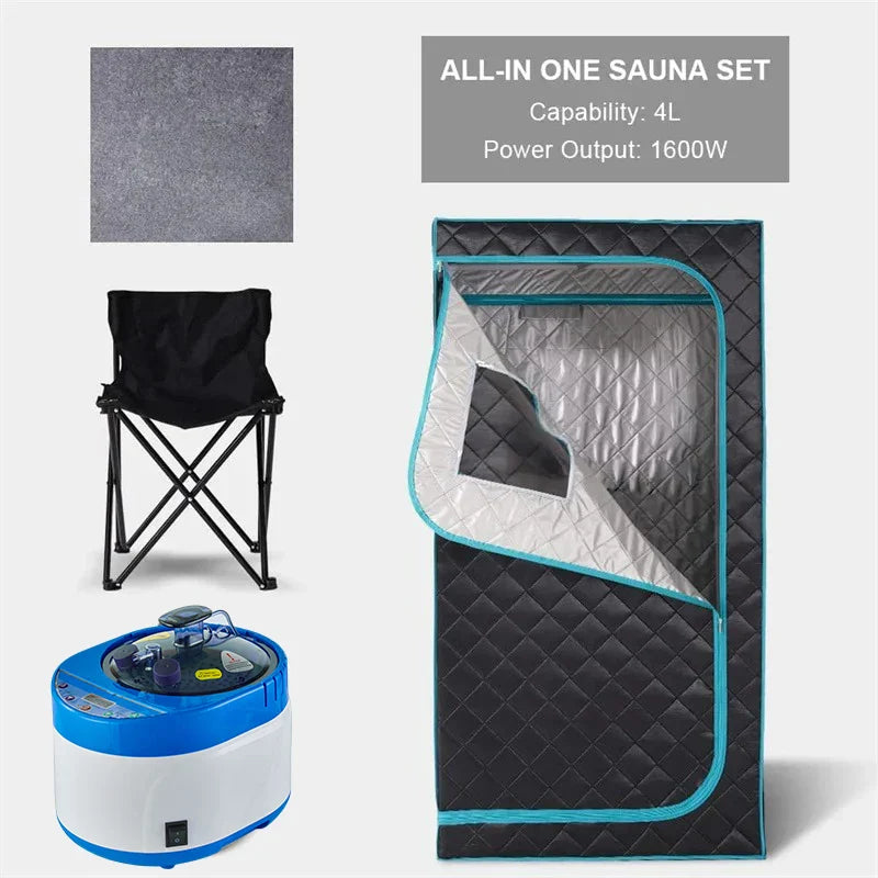Full Size Steam Sauna Set Coffee Colour with Extra Accessories