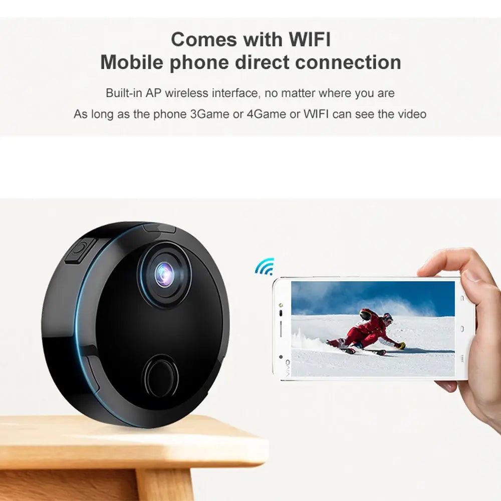 Wireless 2K Indoor Outdoor Mini Camera with Motion Alerts