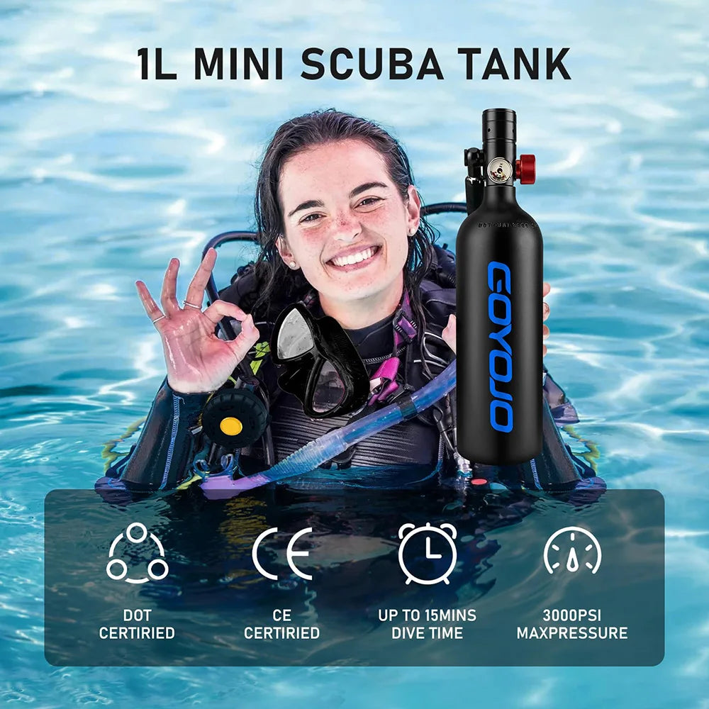 1L Oxygen Tank for Short Diving & Snorkeling Sessions
