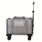 Portable Pet Carrier with Detachable Wheels Airline Approved Rolling Travel Bag for Small Cats & Dogs