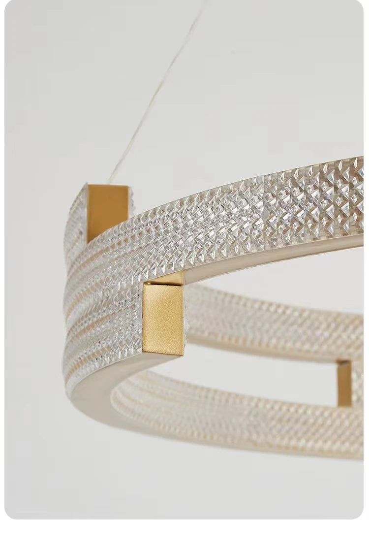 100cm Dimmable Gold Crystal Pendant Light with Remote