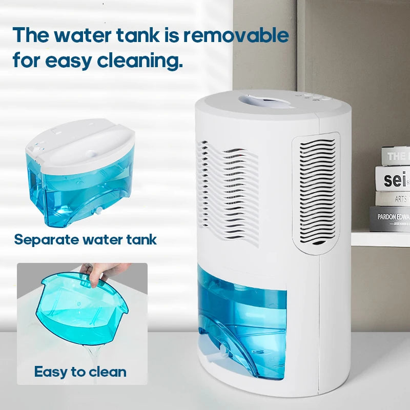 Compact 2L Air Dehumidifier with Sleep Mode for Bedroom, Bathroom & Office
