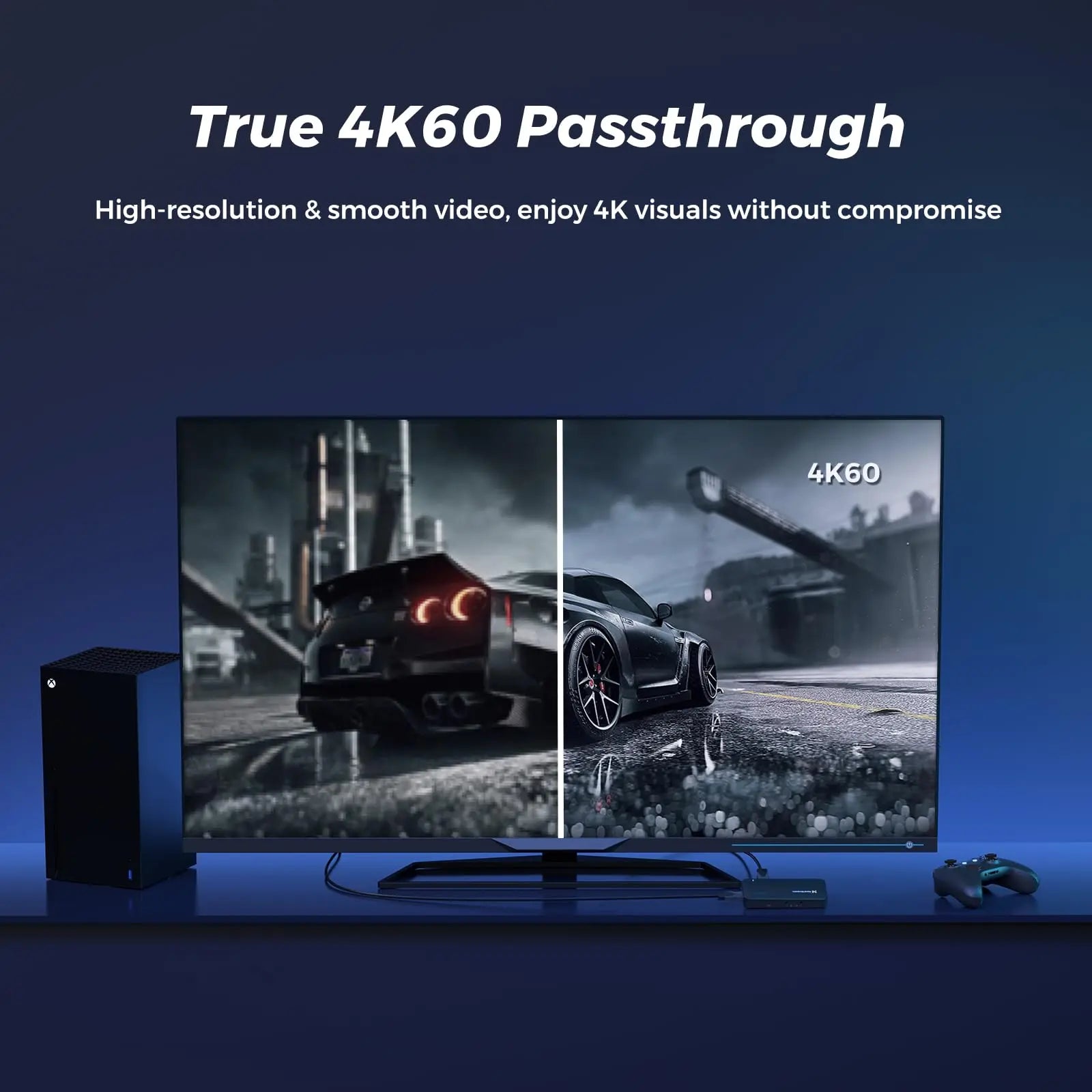 1080p60 USB-C Video Capture Card – 4K HDMI Passthrough, OBS Compatible for PC/Console