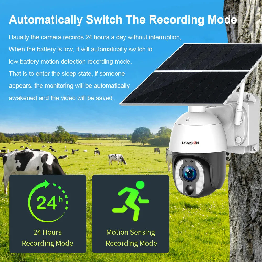 Outdoor PTZ Camera with Night Vision and 64G Storage
