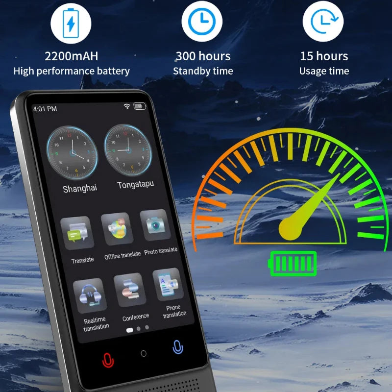 Smart M12 Travel Translator 137 Languages, Offline Mode, Photo Translation, 4" IPS Screen