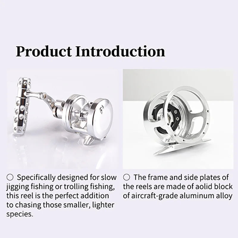 2-Speed Lever Drag Saltwater Fishing Reel Right Hand