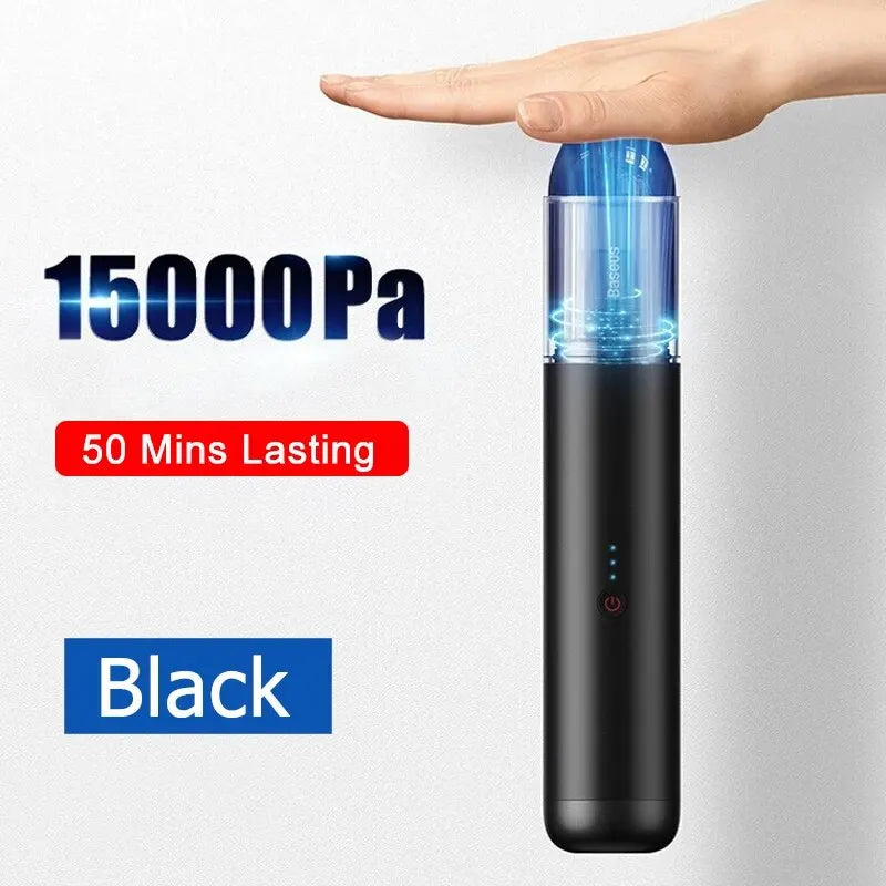 Portable Rechargeable Vacuum for Car & Home – 15000Pa, LED, Blower Function