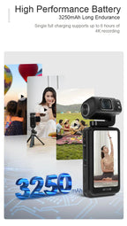 Rechargeable 5K Travel Vlogging Camera with Big LCD Display