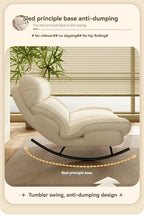 Modern Off White Rocking Sofa Chair Reclining Lounge Seat for Living Room