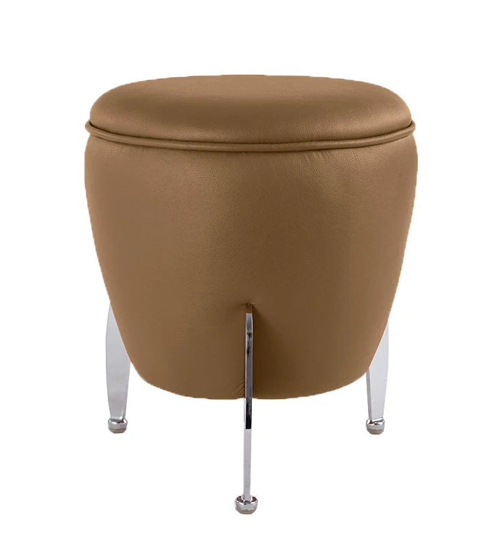 Minimalist Leather Changing Stool Small Space-Friendly Seat for Dressing Room or Office Reception