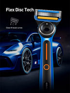 Cordless Heated Razor with 5 Nanotech Blades and Travel Case Bugatti Edition