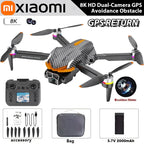 Folding Brushless Drone with Triple 8K Camera, Obstacle Avoidance, Black