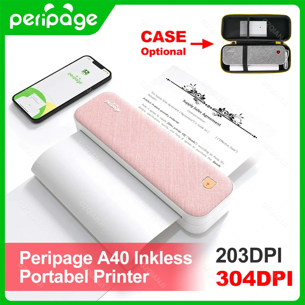Wireless A4 Thermal Printer 203dpi for Travel & Office