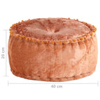 Compact Velvet Ottoman 40cm – Rust-Coloured Footstool for Living Room