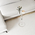 Transparent Acrylic Round End Table – Compact Accent Table for Lounge & Home