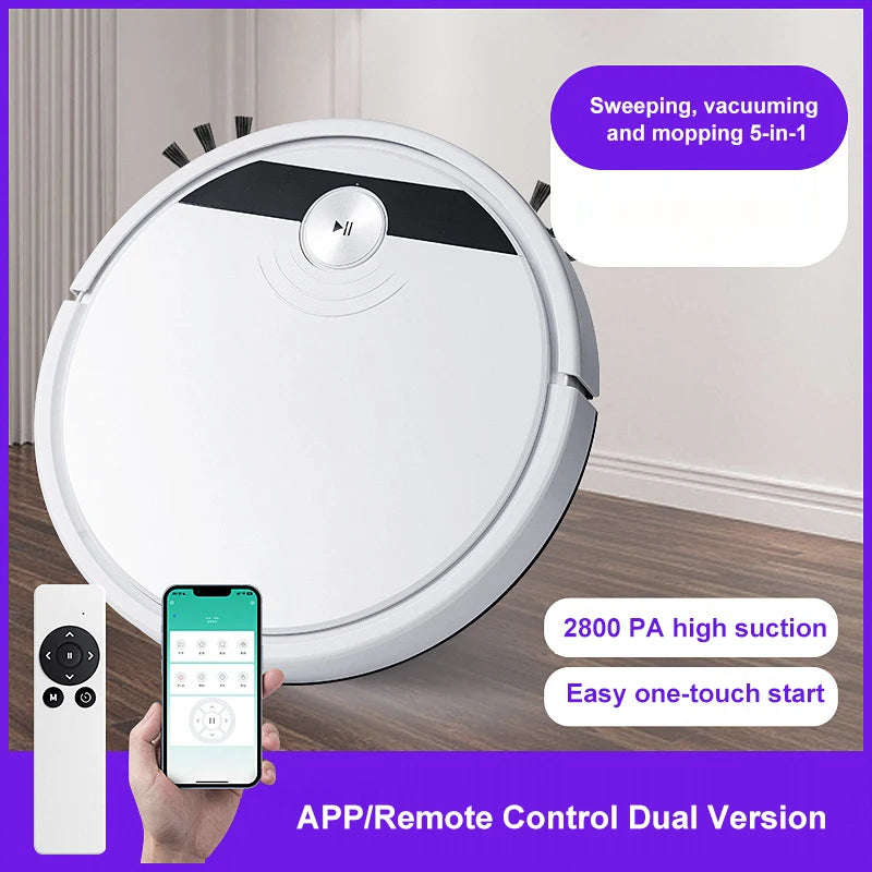 3-in-1 Robot Vacuum with App, Mop, and Remote