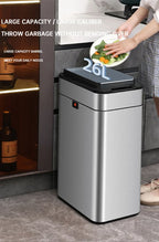 15L Smart White Trash Bin with Automatic Lid