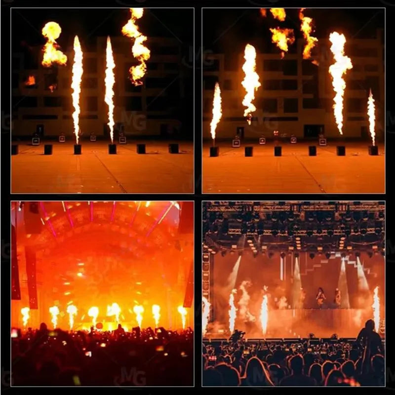200W Dual Flame Effect Machine with Manual & DMX512 Control for Events