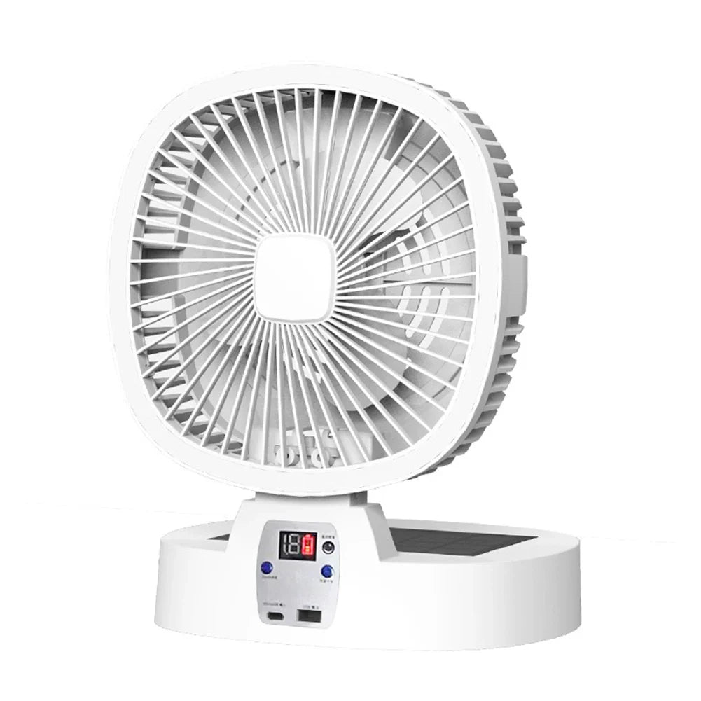 Solar Powered Desktop Fan – Quiet, Foldable, Solar Charging