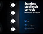 60cm 4-Burner Gas Cooktop with Wok Burner & Knob Controls for Home Kitchen