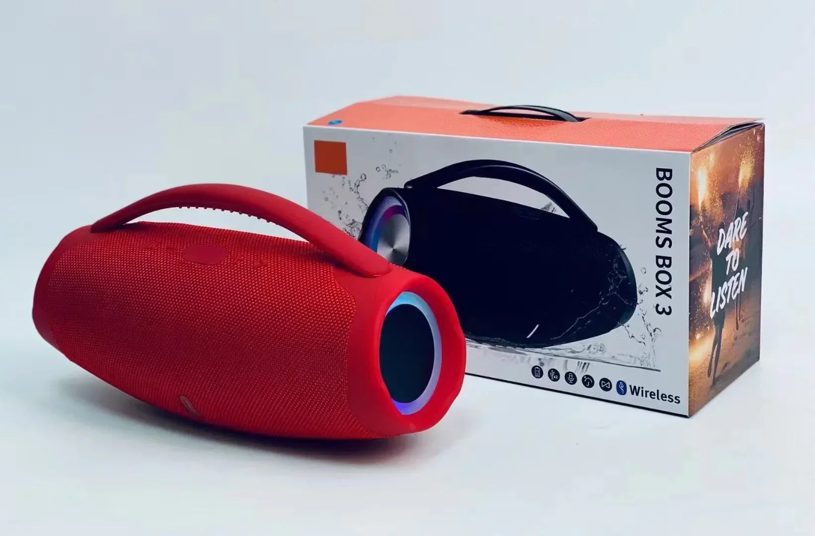 100W Outdoor Bluetooth Speaker with USB/TF/AUX Support Red