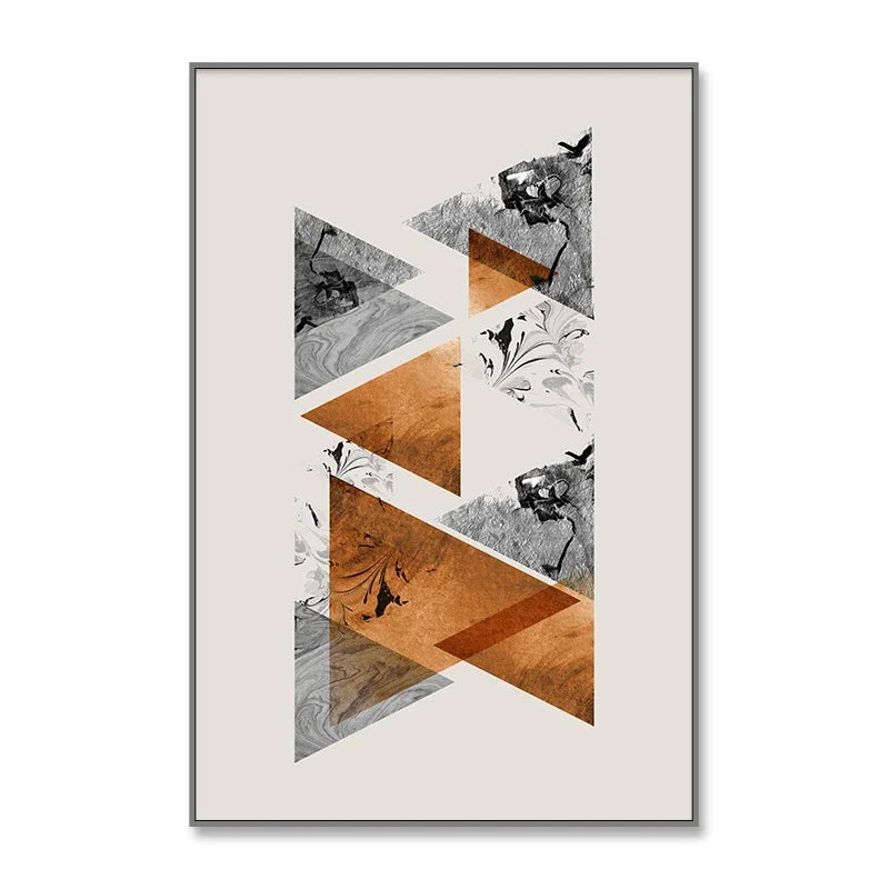 Abstract Geometric Canvas Wall Art Luxury Room Mural for Living Room or Bedroom