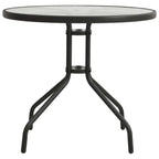Round Outdoor Bistro Table – Tempered Glass Top, 80cm Anthracite, Steel Frame