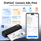 Rechargeable Wireless A4 Thermal Printer Inkless, Lightweight, BK for Home & Office