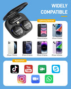 Wireless Lavalier Microphone, 2-Level Noise Reduction, 18H Battery Life, White