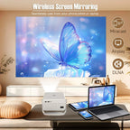 1080p LED Mini Projector with HDMI & Bluetooth, 300" Display