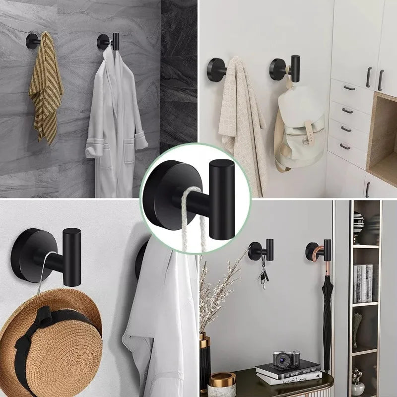 Wall-Mounted Bathroom Hardware Set, 4-Piece, Bright Silver