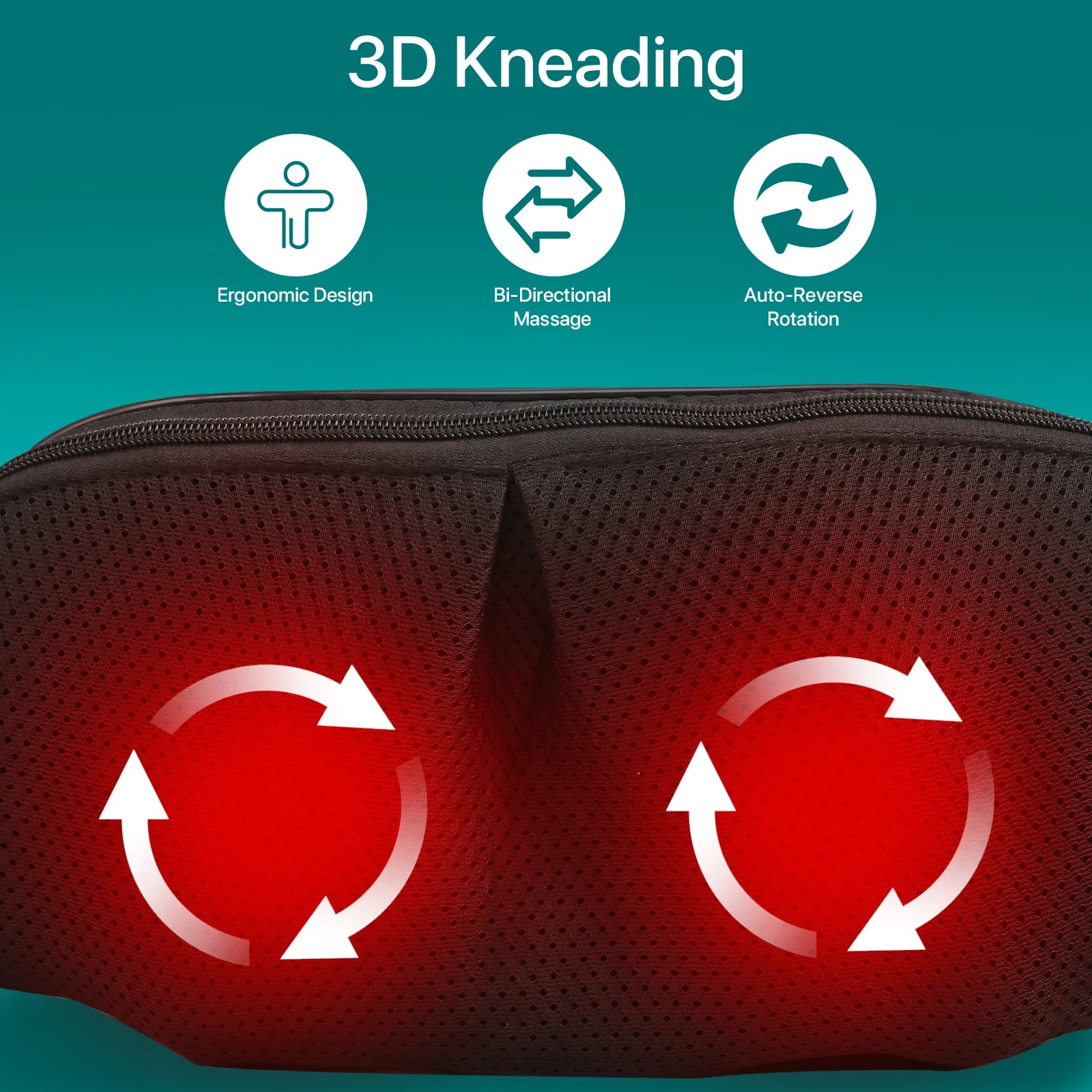 Portable Shiatsu Neck & Shoulder Massager with Heat Cordless Relaxation for Home, Office & Car